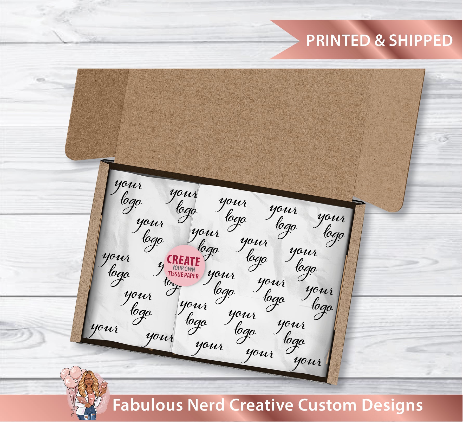 custom logo printed tissue paper /