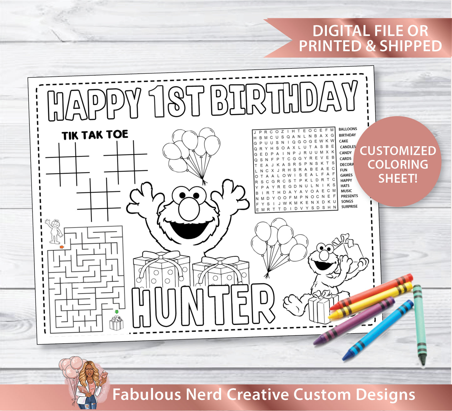 Elmo Coloring Activity Sheet