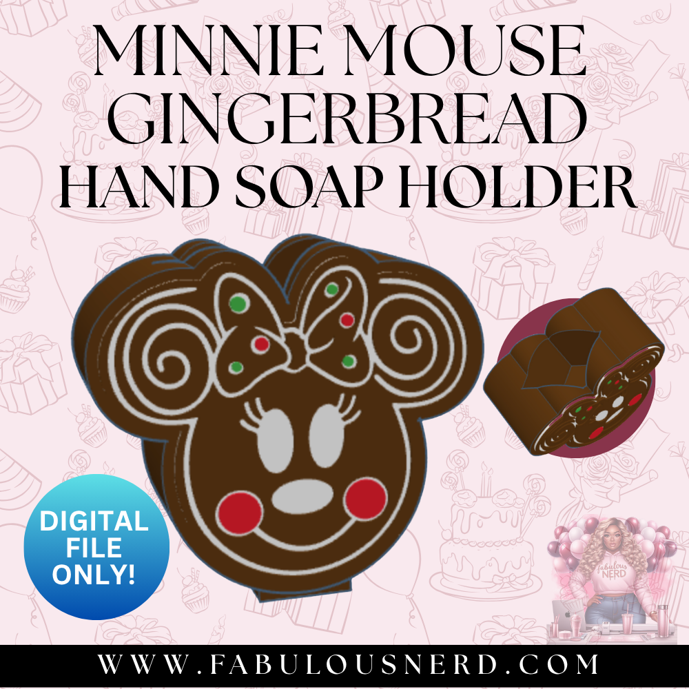 Minnie Mouse Gingerbread Hand Soap Holder (Digital File Only)
