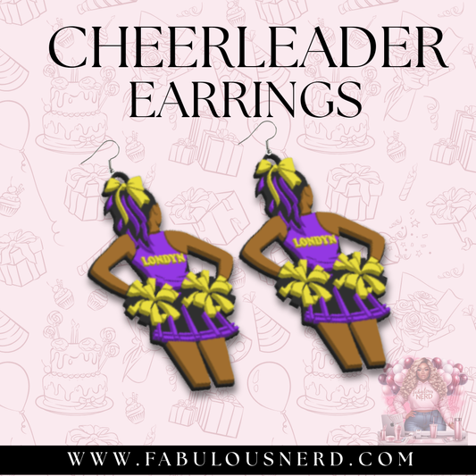 Custom Cheerleader Earrings (3D Printed)