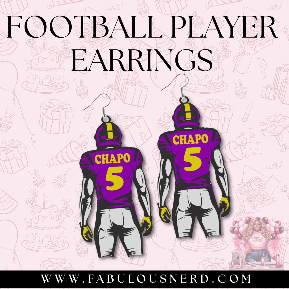 Football Player Earrings (3D Printed)