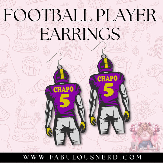 Football Player Earrings (3D Printed)