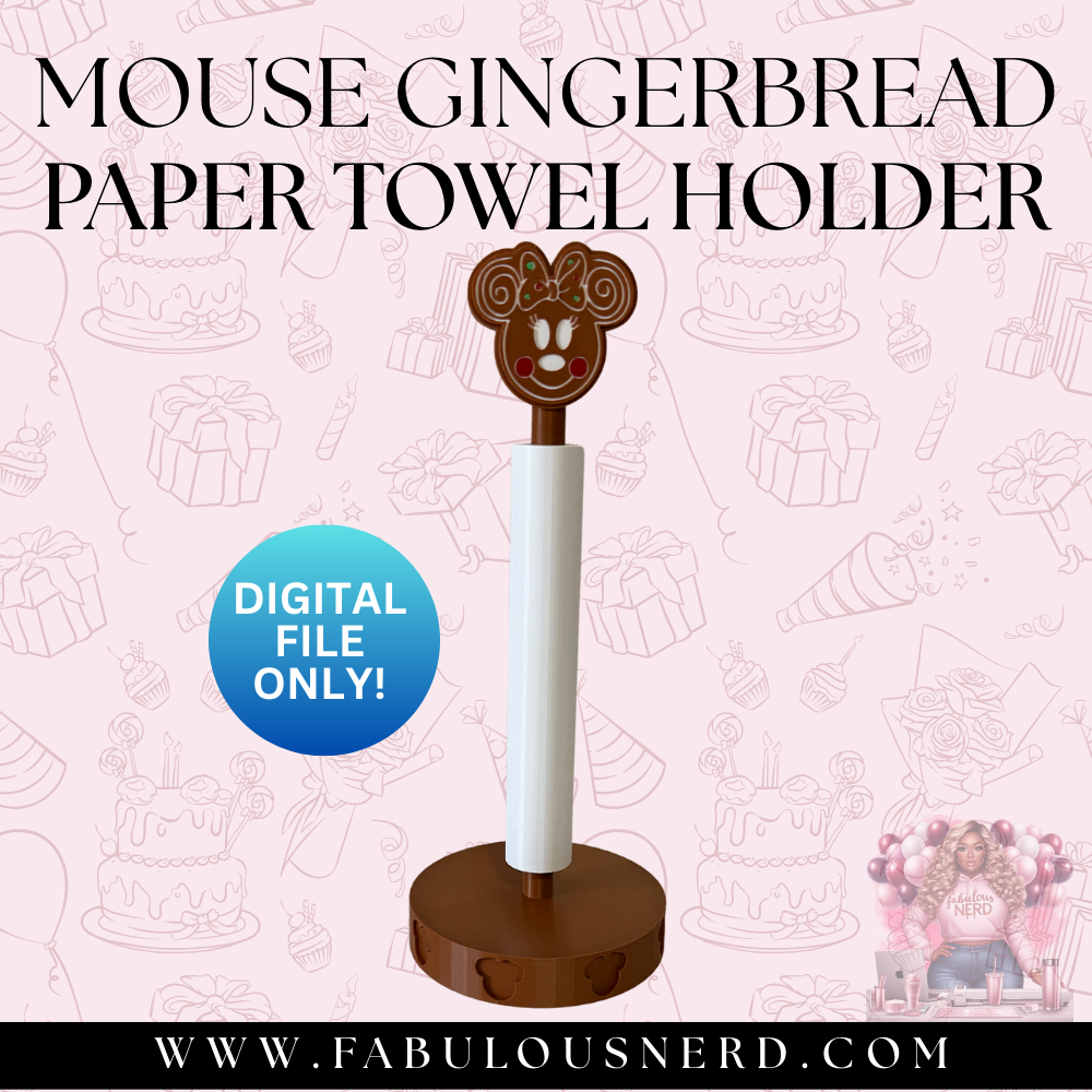 Minnie Mouse Gingerbread Paper Towel Holder (Digital File Only)