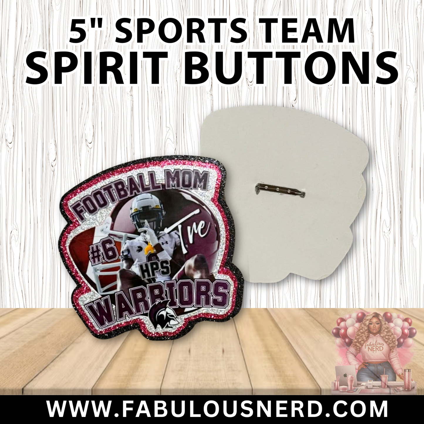 Custom Sports Team Spirit Buttons/Brag Buttons