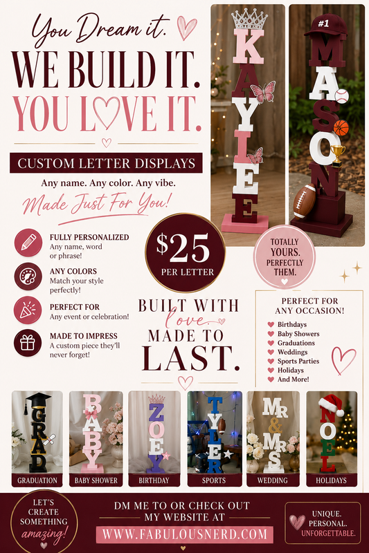 Stack-A-Name Custom Letter Display