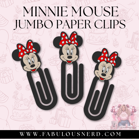 Minnie Mouse Jumbo Paper Clips - Set of 3 (3D Printed)