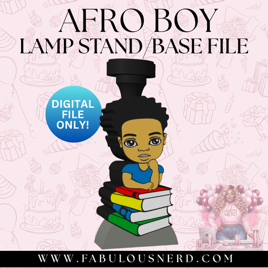 Afro Puff Boy Lamp Base (Digital File Only)