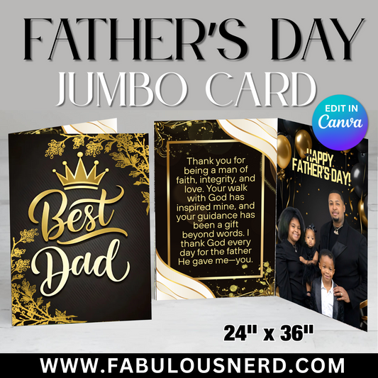 A Father Like No Other Father's Day Jumbo Card - Digital File Only