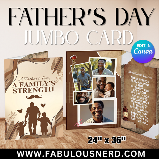 A Father’s Love, A Family’s Strength Father's Day Jumbo Card - Digital File Only