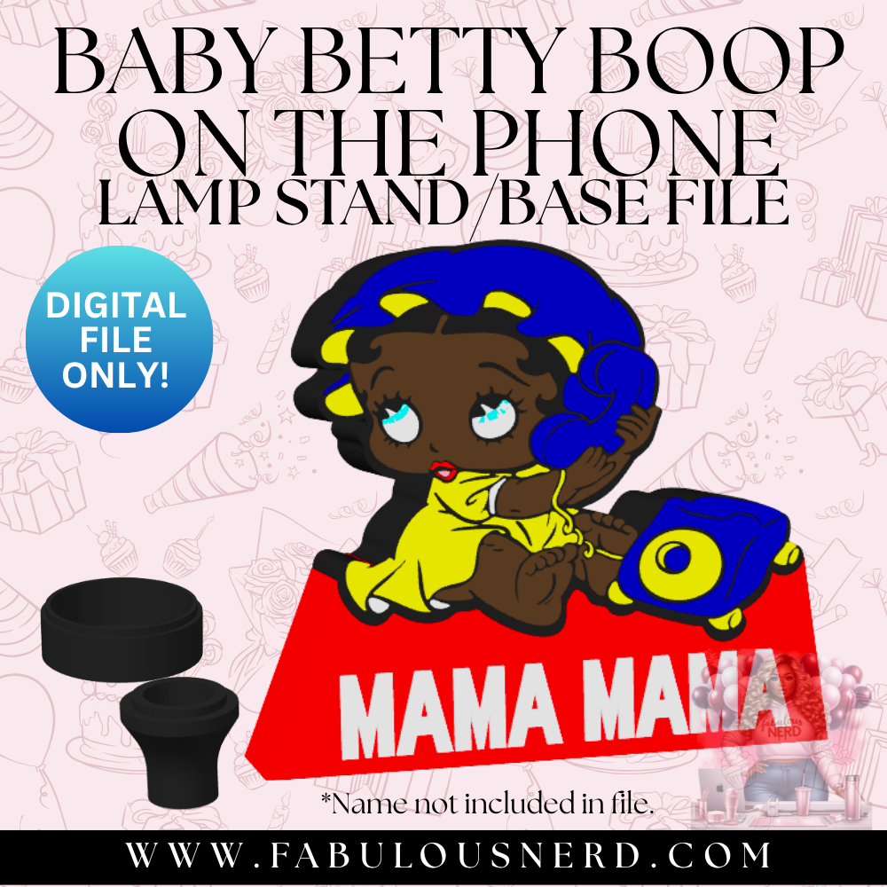 Baby Betty Boop on Phone Lamp Base (Digital File Only)