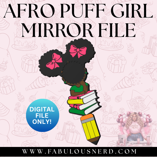 Afro Puff Girl Mirror (Digital File Only)
