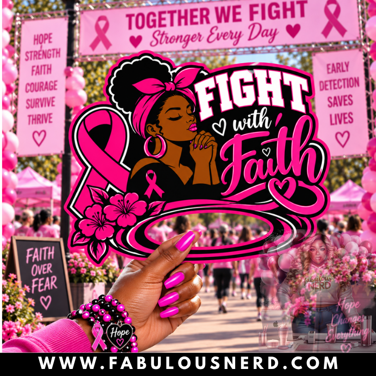 Fight With Faith" Breast Cancer Hype Fan (Digital File Only)