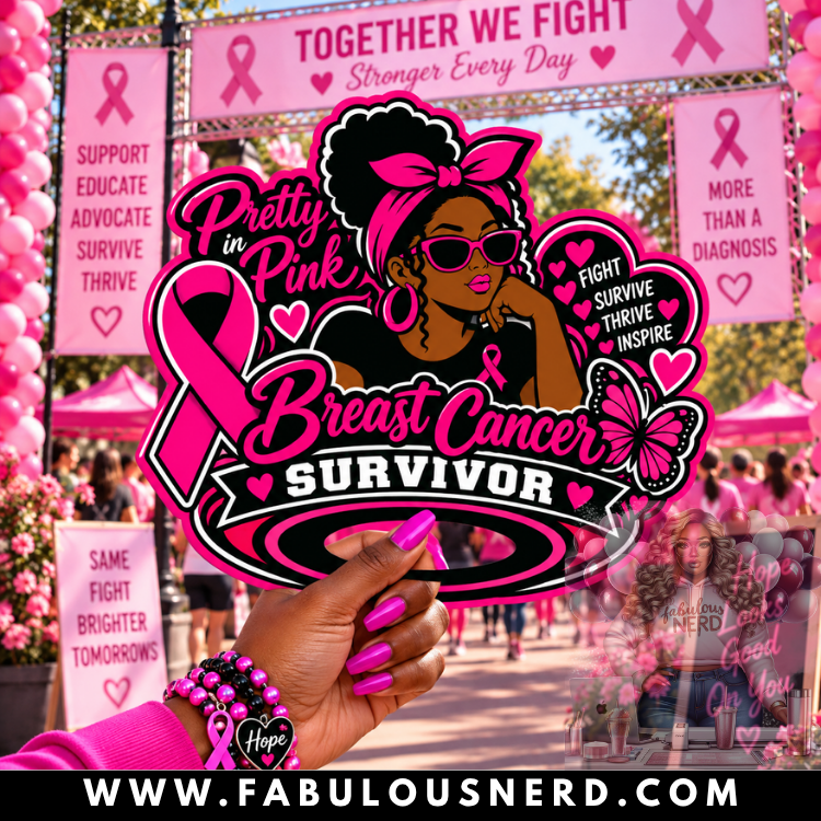 "Pretty In Pink" Breast Cancer Hype Fan (Digital File Only)
