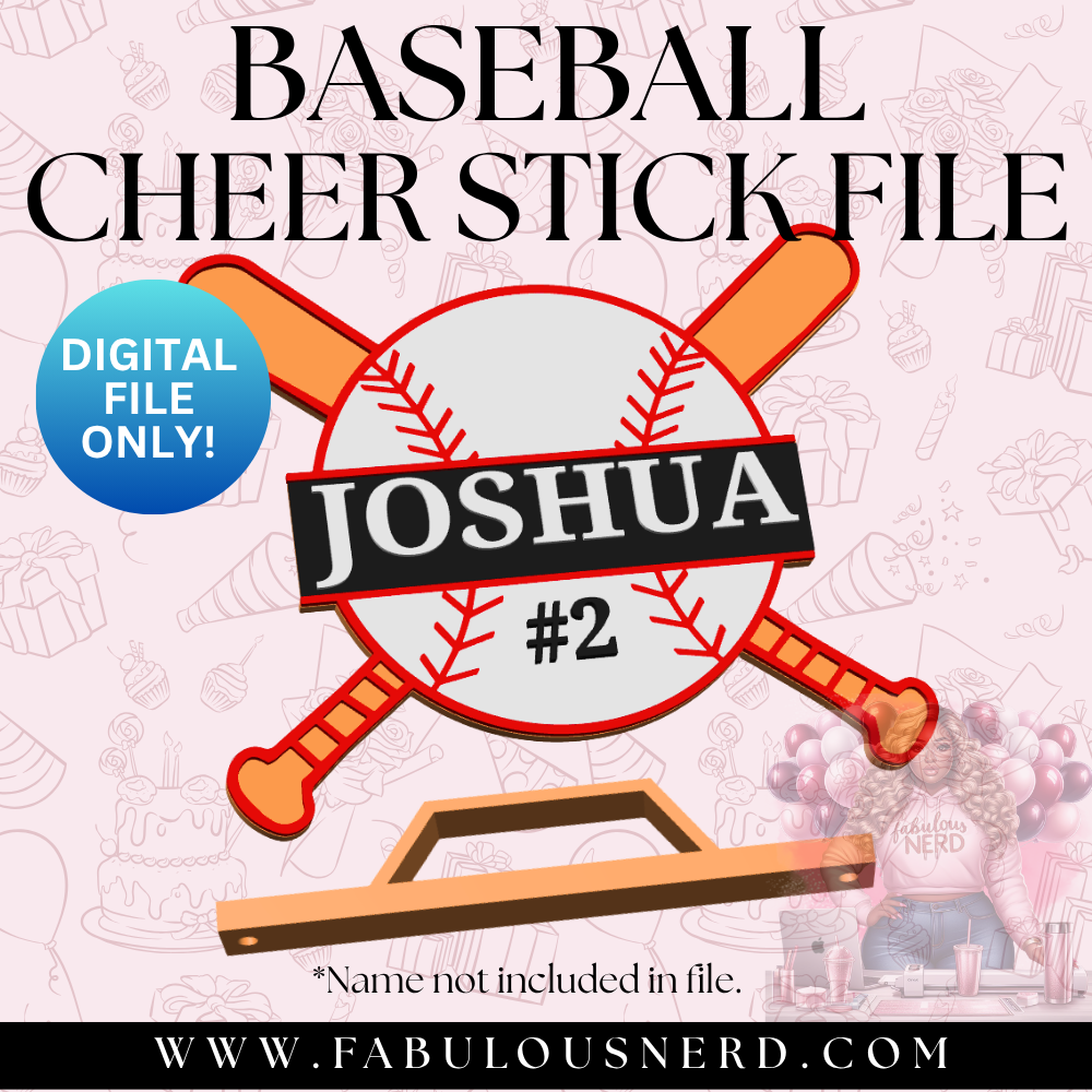 Baseball Cheer Stick with Handle (Digital File Only)