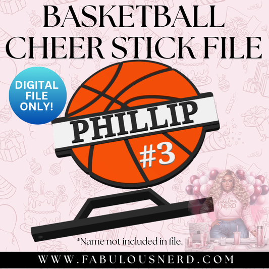 Basketball Cheer Stick with Handle (Digital File Only)
