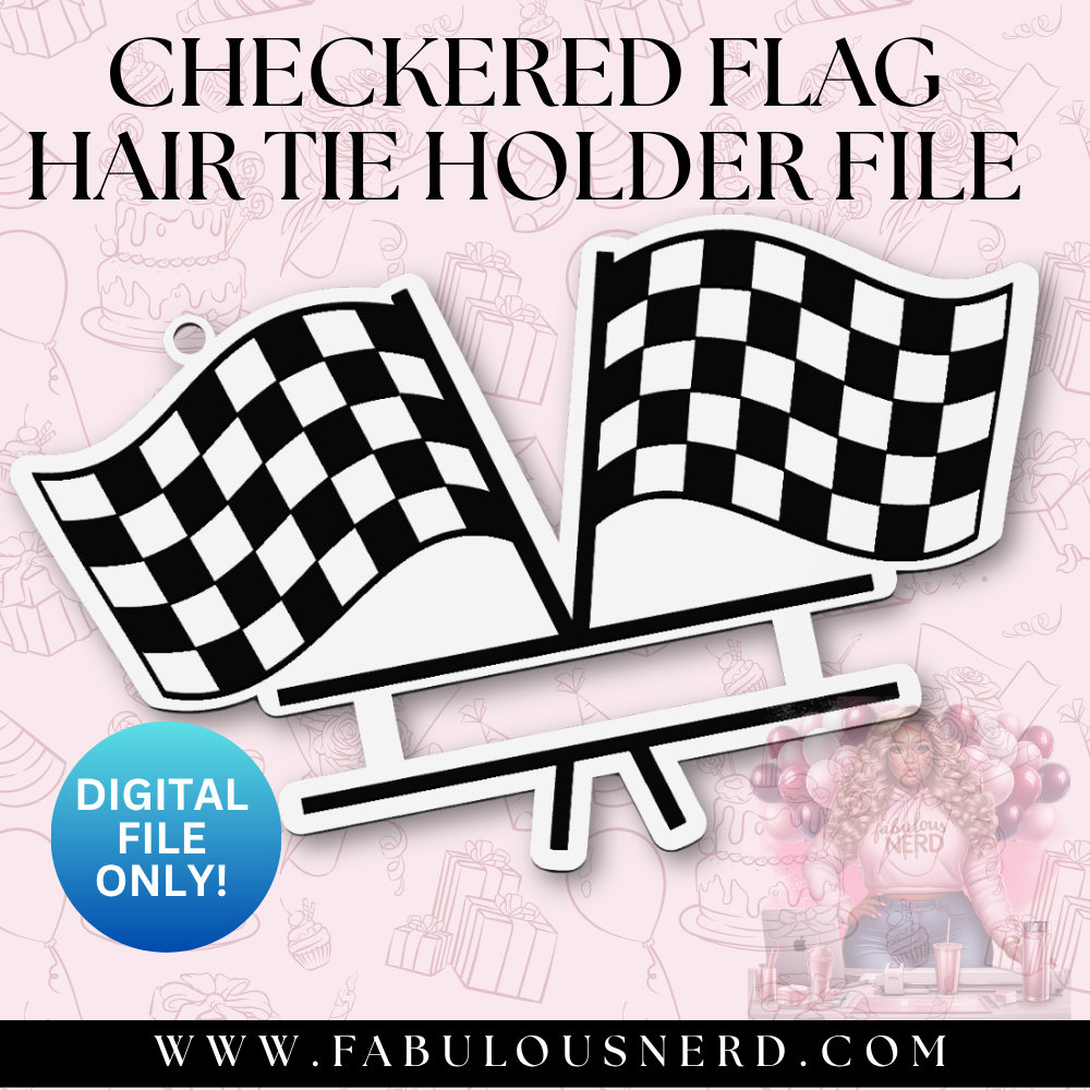 Checkered Flag Hair Tie Bundle File (Digital File Only)