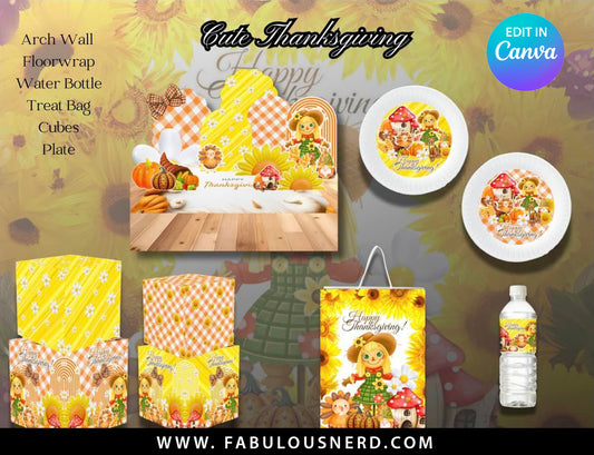 Cute Thanksgiving Party Room Bundle, Party Decor Bundle