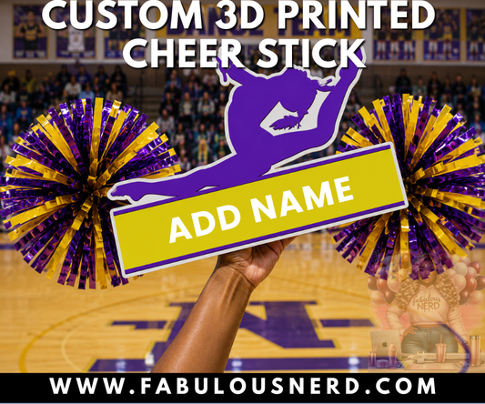 Custom 3D Dance Team Cheer Stick with Pom Poms