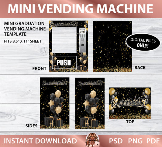 Mini Graduation Vending Machine Template (PSD/PNG/PDF)