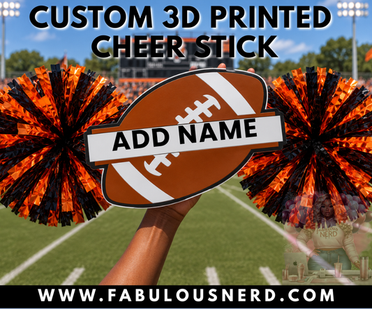 Custom 3D Football Cheer Stick with Pom Poms
