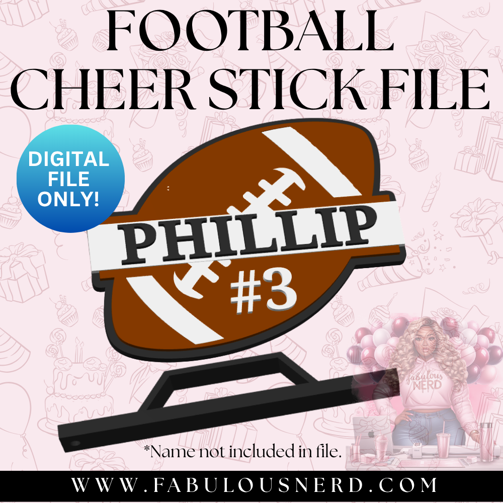Football Cheer Stick with Handle (Digital File Only)