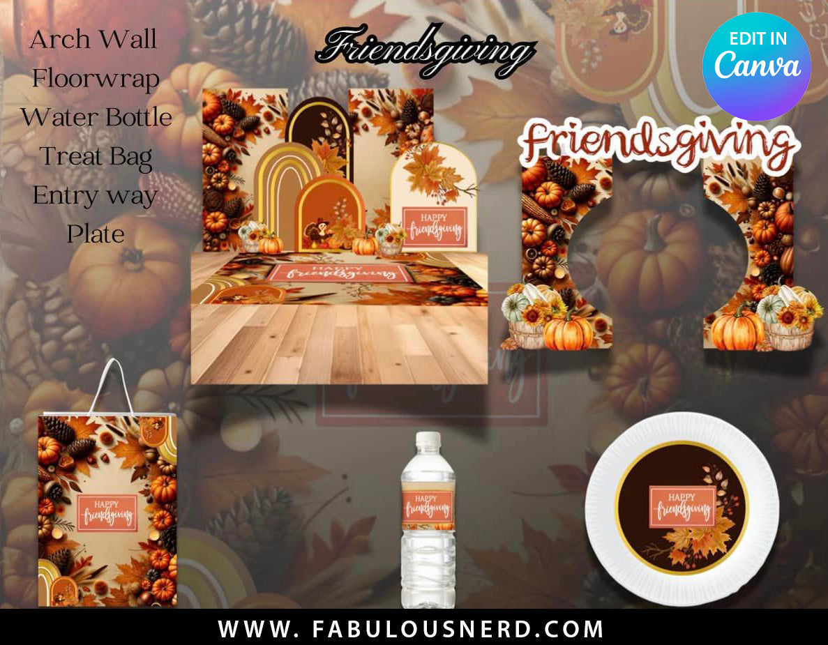 Friendsgiving Party Room Bundle, Party Decor Bundle