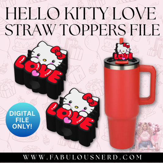 Hello Kitty Love Straw Toppers (Digital File Only)