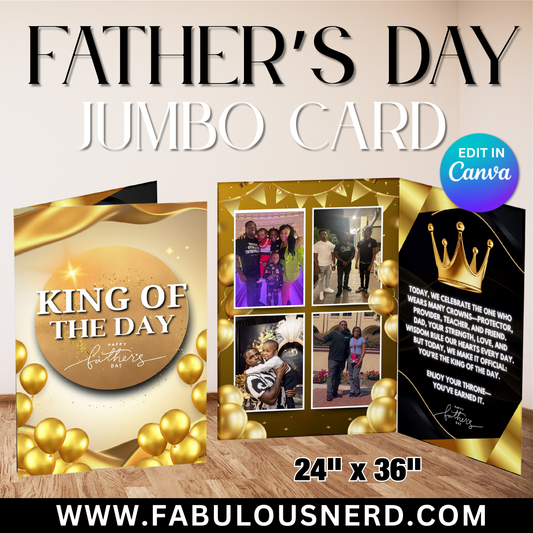 King of the Day Father's Day Jumbo Card - Digital File Only