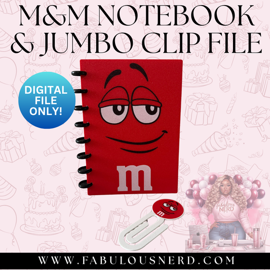 M&M Notebook & Jumbo Clip Set - Red (Digital File Only)
