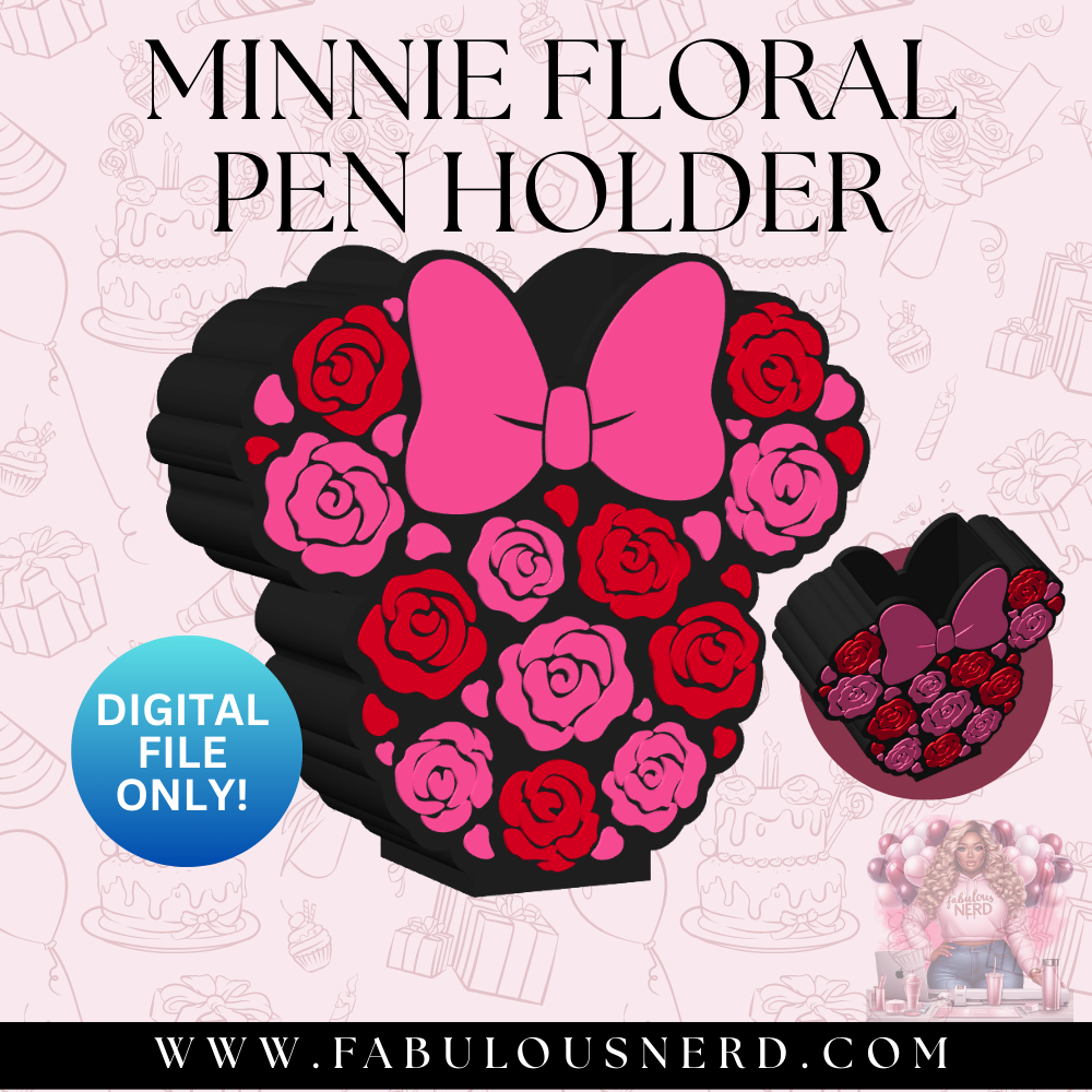Minnie Floral Pen Holder (Digital File Only)