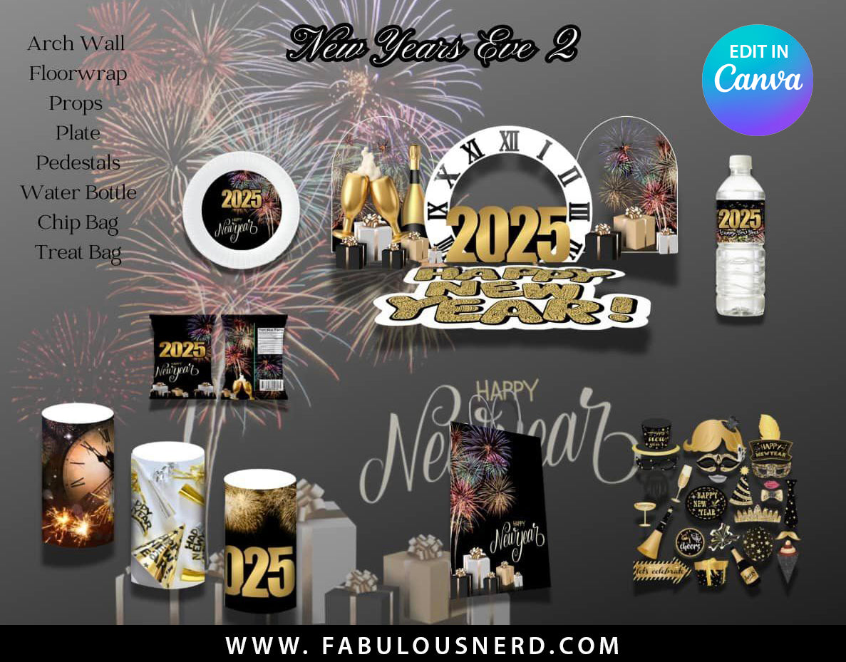 New Years Eve Party Room  Bundle, Party Decor Bundle (2)