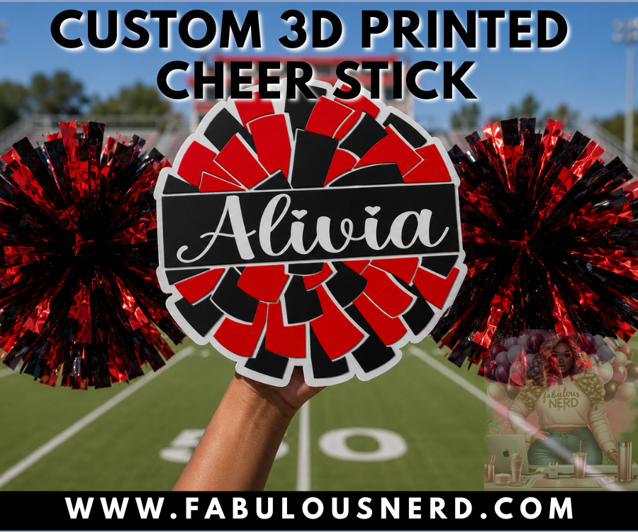 Custom 3D Pom Pom Cheer Stick with Pom Poms