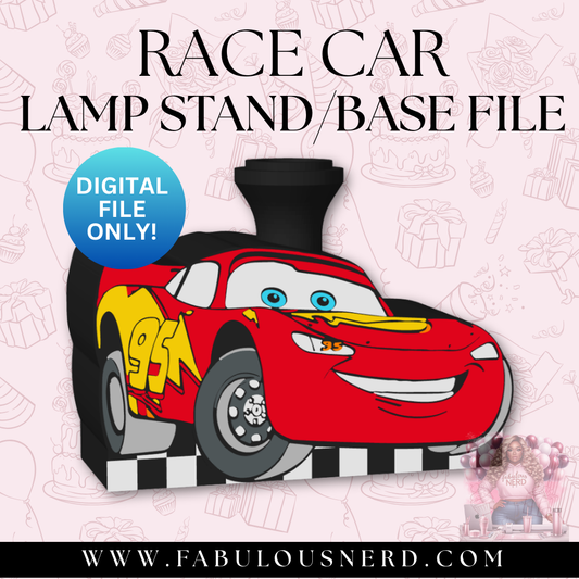 Race Car Lamp Base (Digital File Only)