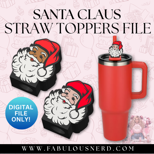 Santa Claus Straw Toppers (Digital File Only)