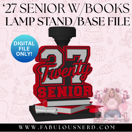 '27 Senior Lamp Base w/Books (Digital File Only)