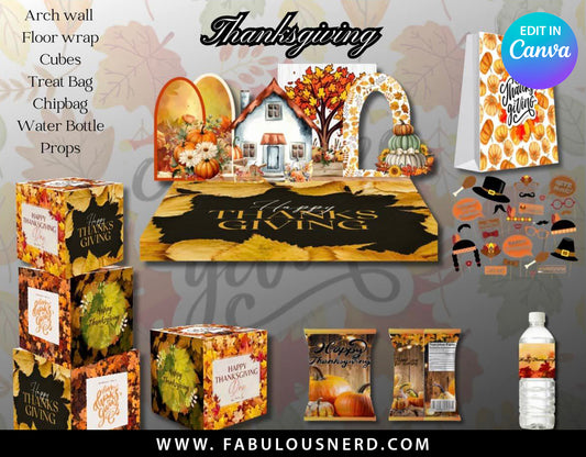 Thanksgiving Party Room Bundle, Party Decor Bundle