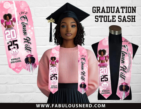 Custom Pink Graduation Party Stole/Sash