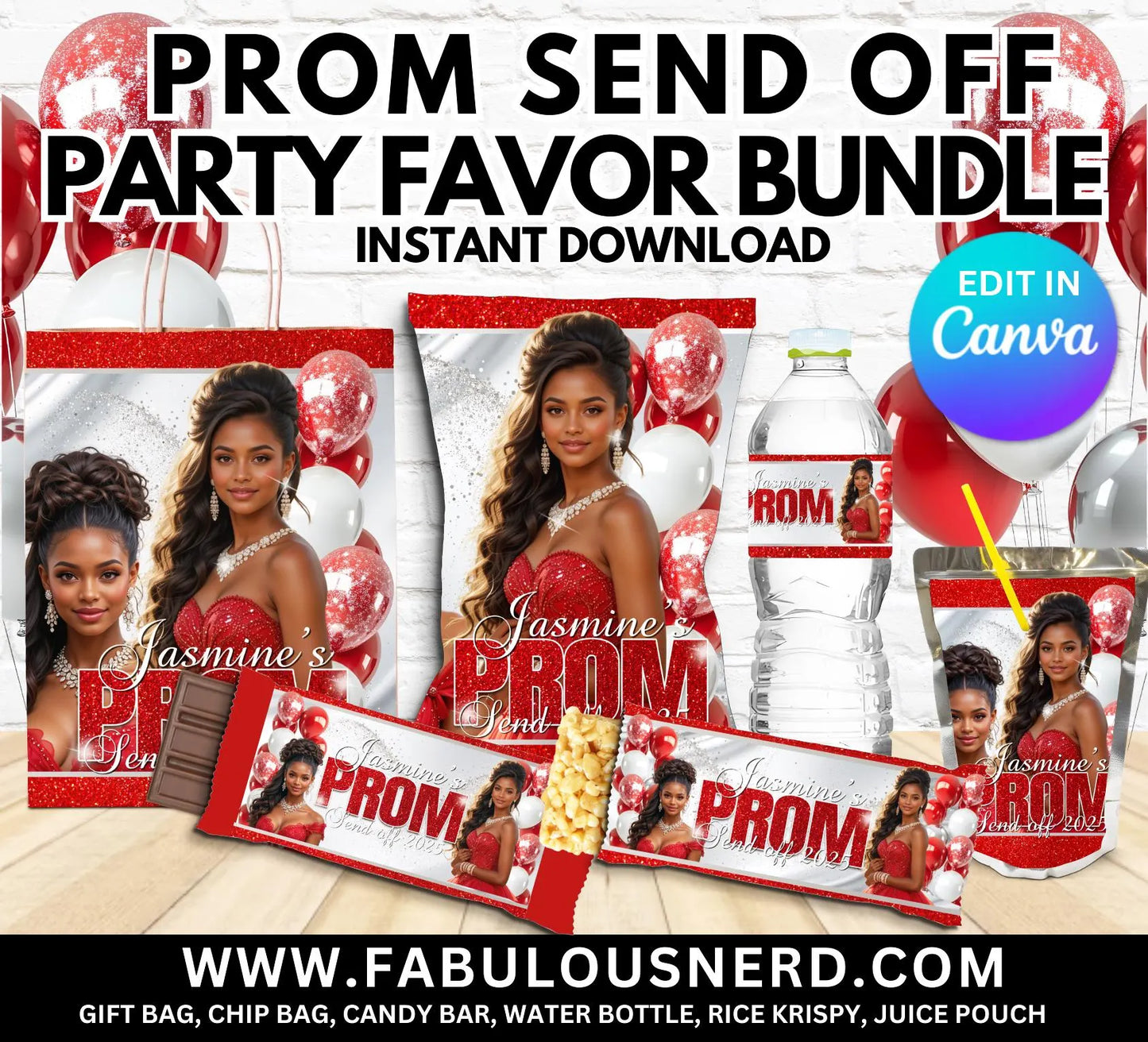 Prom Send Off Party Favor Bundle, Printable Party Bundle, Custom Party Bundle, Party Decor, Party Favors, Custom Decor