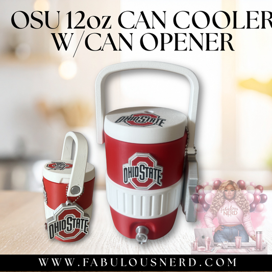 OSU 12oz Can Cooler with Can Opener