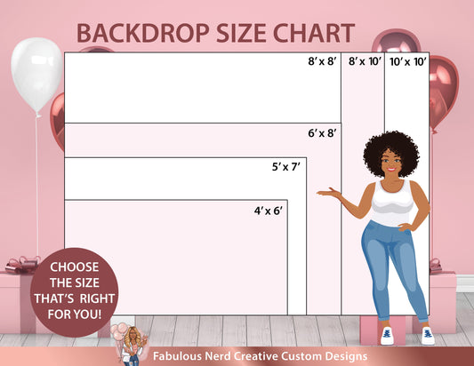 Custom Designed Party/EVent Backdrop (STAND NOT INCLUDED)