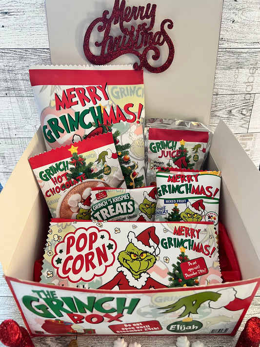 Grinchmas Eve Goodie Box Snack Labels - Digital Files Only