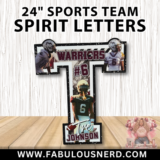 Custom Sports Team Spirit Letters (24" Size)
