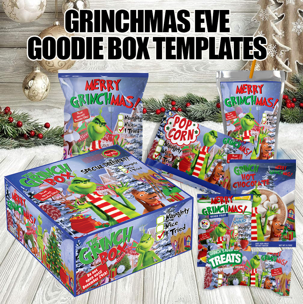 2023 Grinchmas Eve Goodie Box Labels - Digital Files Only