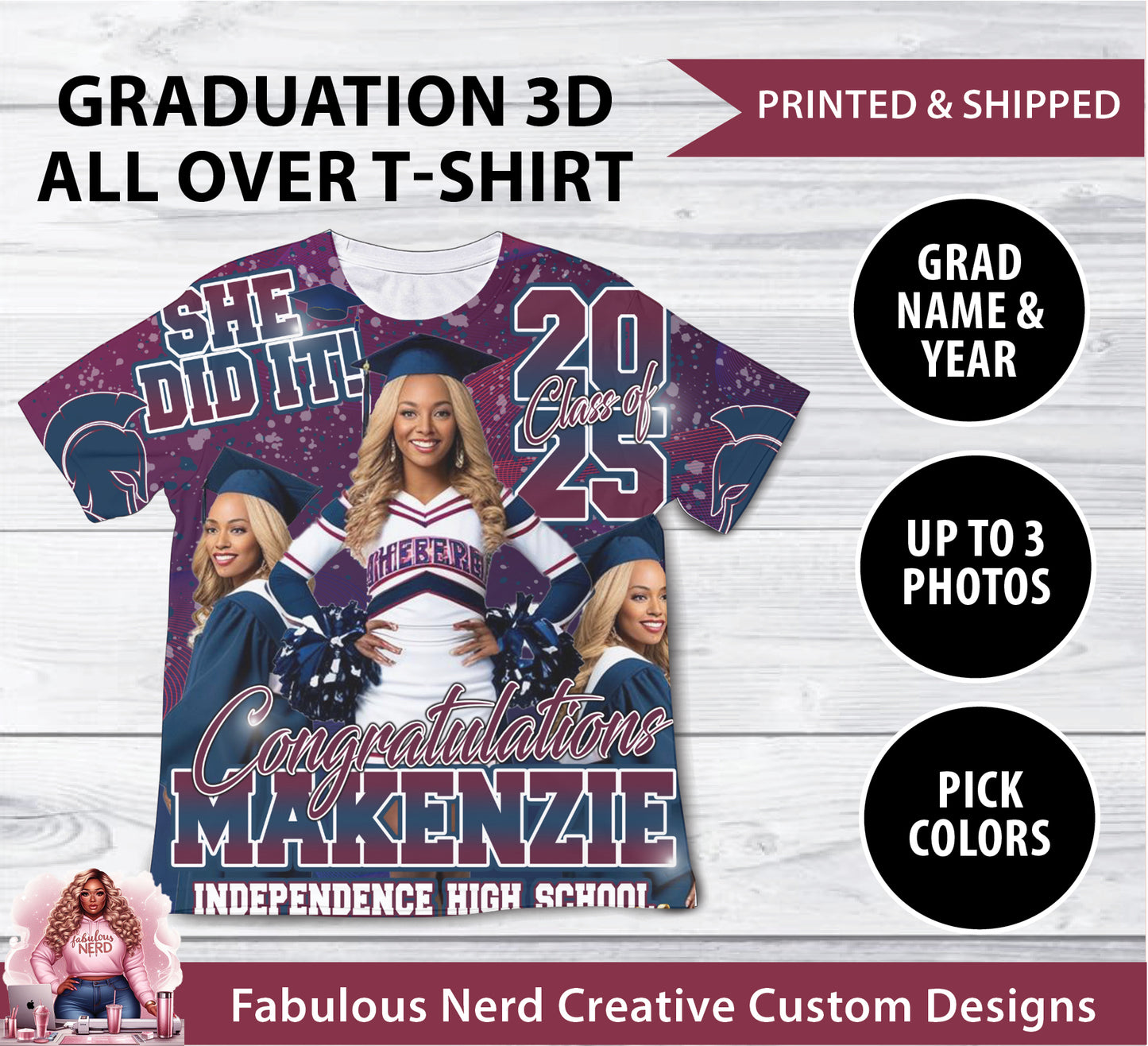 Custom Graduation 3D T-Shirts, All Over Graduation Shirt