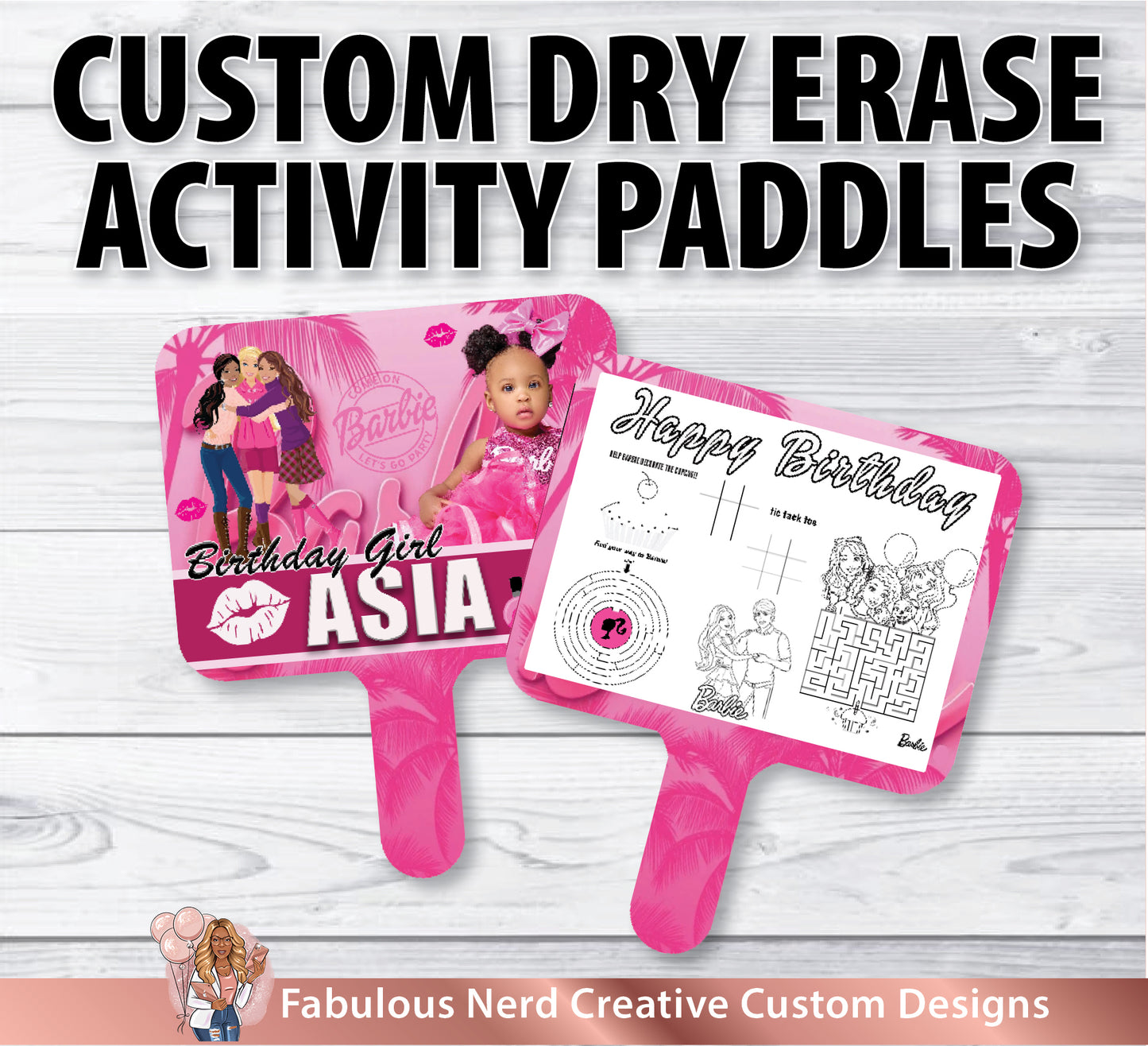 Custom Dry Erase Activity Paddle (READ ITEM DESCRIPTION)