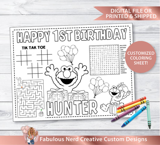 Elmo Coloring Activity Sheet