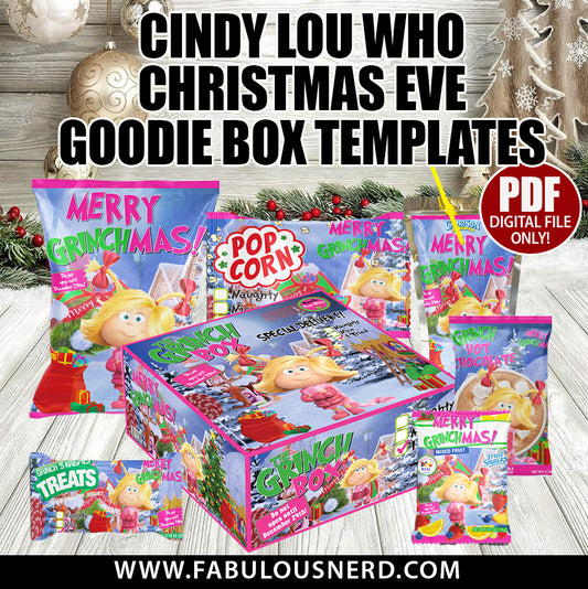 Cindy Lou Who Goodie Box Snack Labels - Digital Files Only