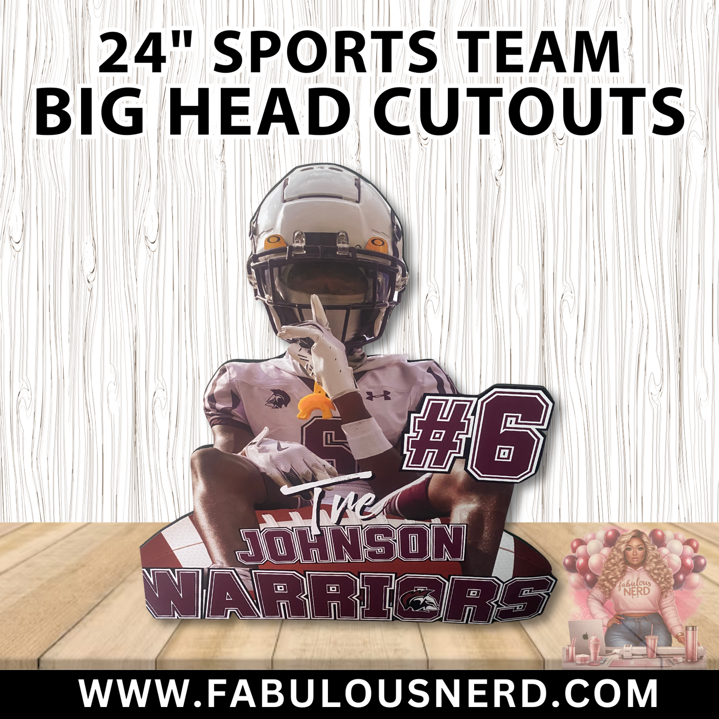 Custom Sports Team Big Head Cutouts (24" Size)