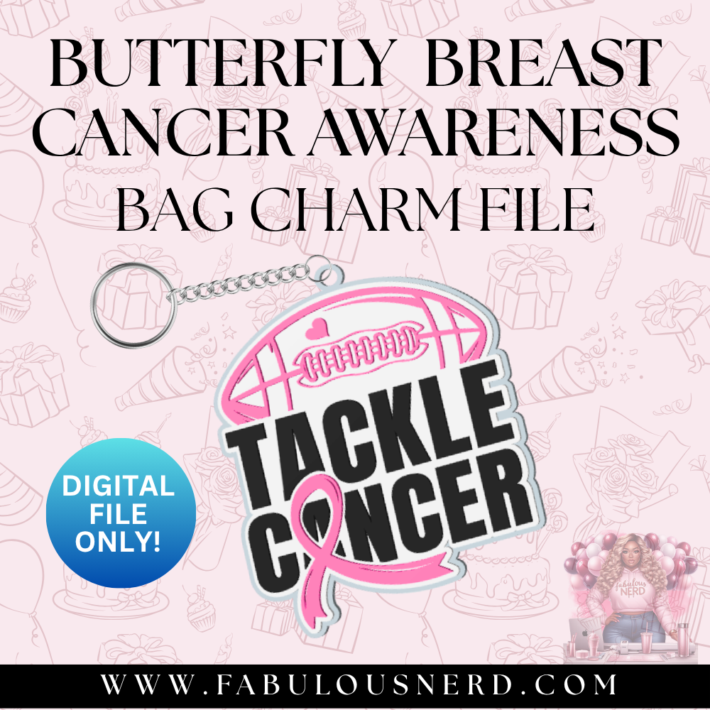 Tackle Cancer Breast Cancer Awareness Bag Charm (Digital File Only)