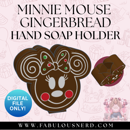 Minnie Mouse Gingerbread Hand Soap Holder (Digital File Only)